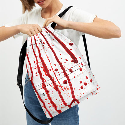 Flowing Red Blood Print Drawstring Backpack