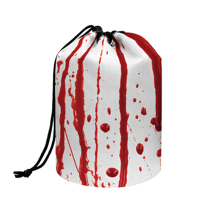Flowing Red Blood Print Drawstring Makeup Bag