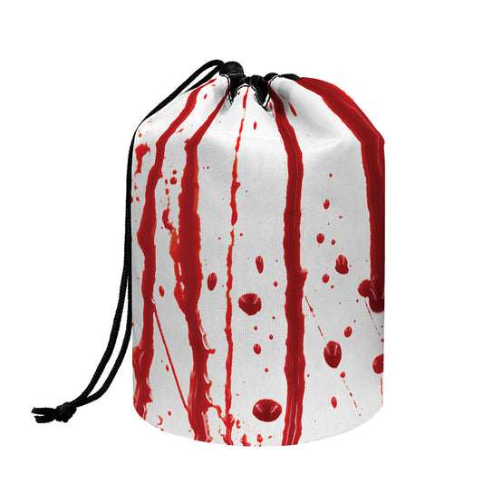 Flowing Red Blood Print Drawstring Makeup Bag