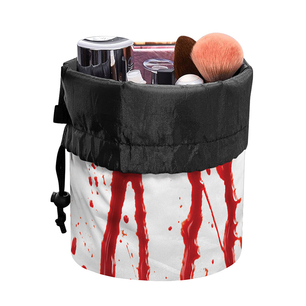 Flowing Red Blood Print Drawstring Makeup Bag
