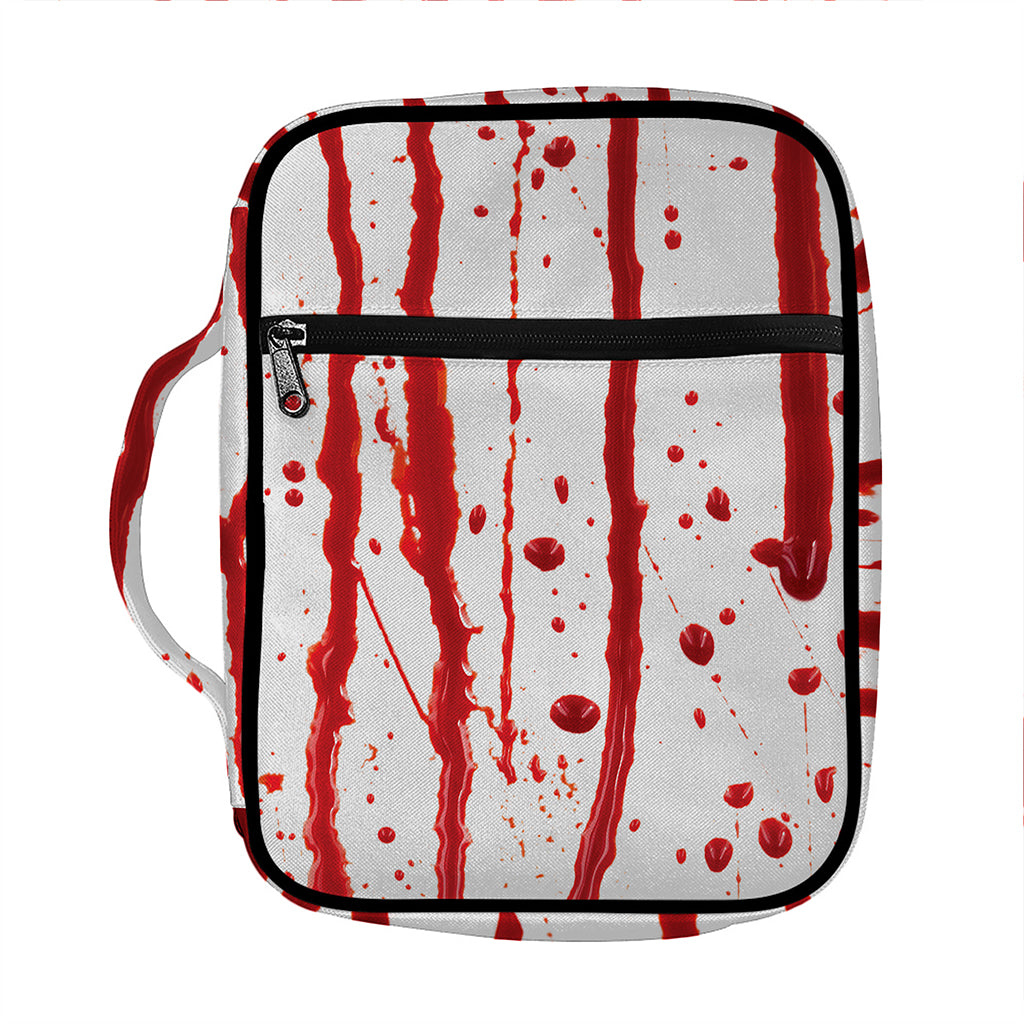 Flowing Red Blood Print Front Pocket Bible Bag