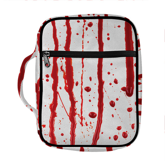 Flowing Red Blood Print Front Pocket Bible Bag