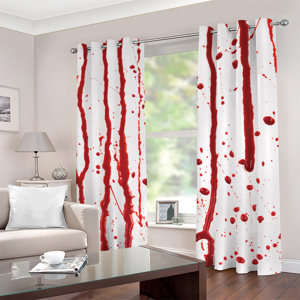 Flowing Red Blood Print Grommet Curtains