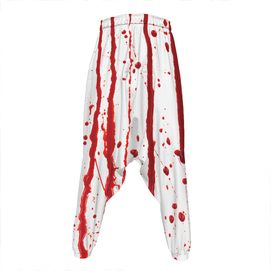 Flowing Red Blood Print Hammer Pants