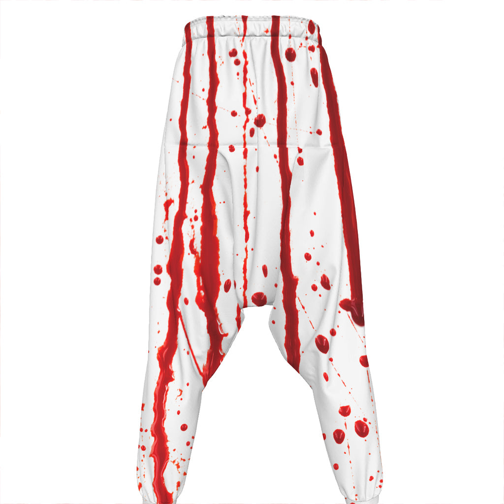 Flowing Red Blood Print Hammer Pants