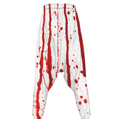 Flowing Red Blood Print Hammer Pants