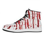 Flowing Red Blood Print High Top Leather Sneakers