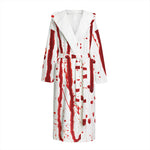 Flowing Red Blood Print Hooded Bathrobe