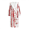 Flowing Red Blood Print Hooded Bathrobe