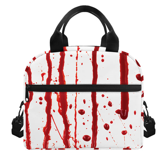 Flowing Red Blood Print Insulated Lunch Bag