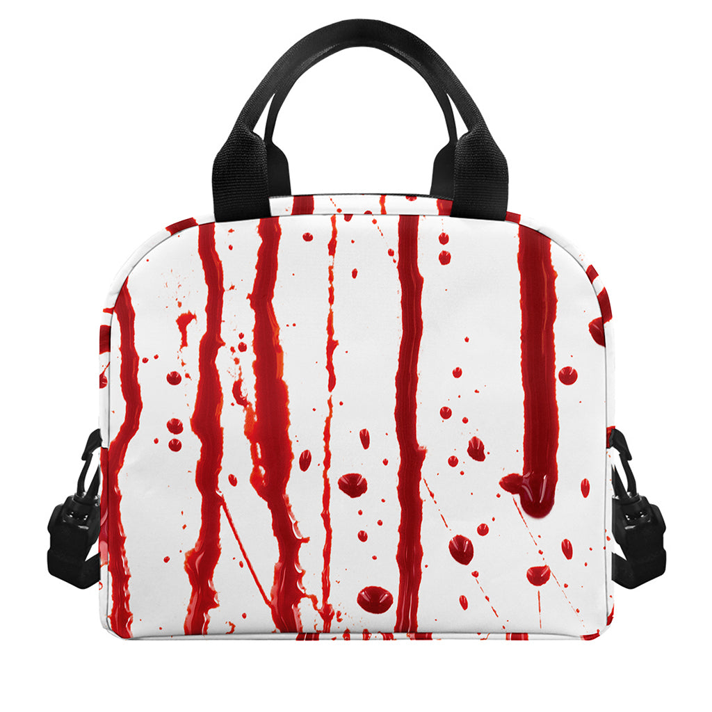 Flowing Red Blood Print Insulated Lunch Bag
