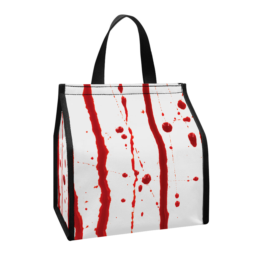 Flowing Red Blood Print Insulated Lunch Tote
