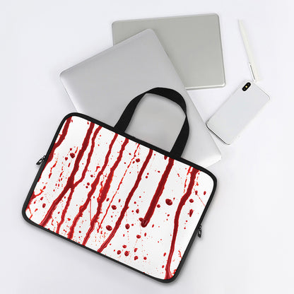 Flowing Red Blood Print Laptop Sleeve With Handle