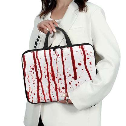 Flowing Red Blood Print Laptop Sleeve With Handle