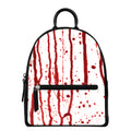 Flowing Red Blood Print Leather Backpack