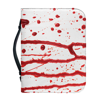 Flowing Red Blood Print Leather Bible Cover