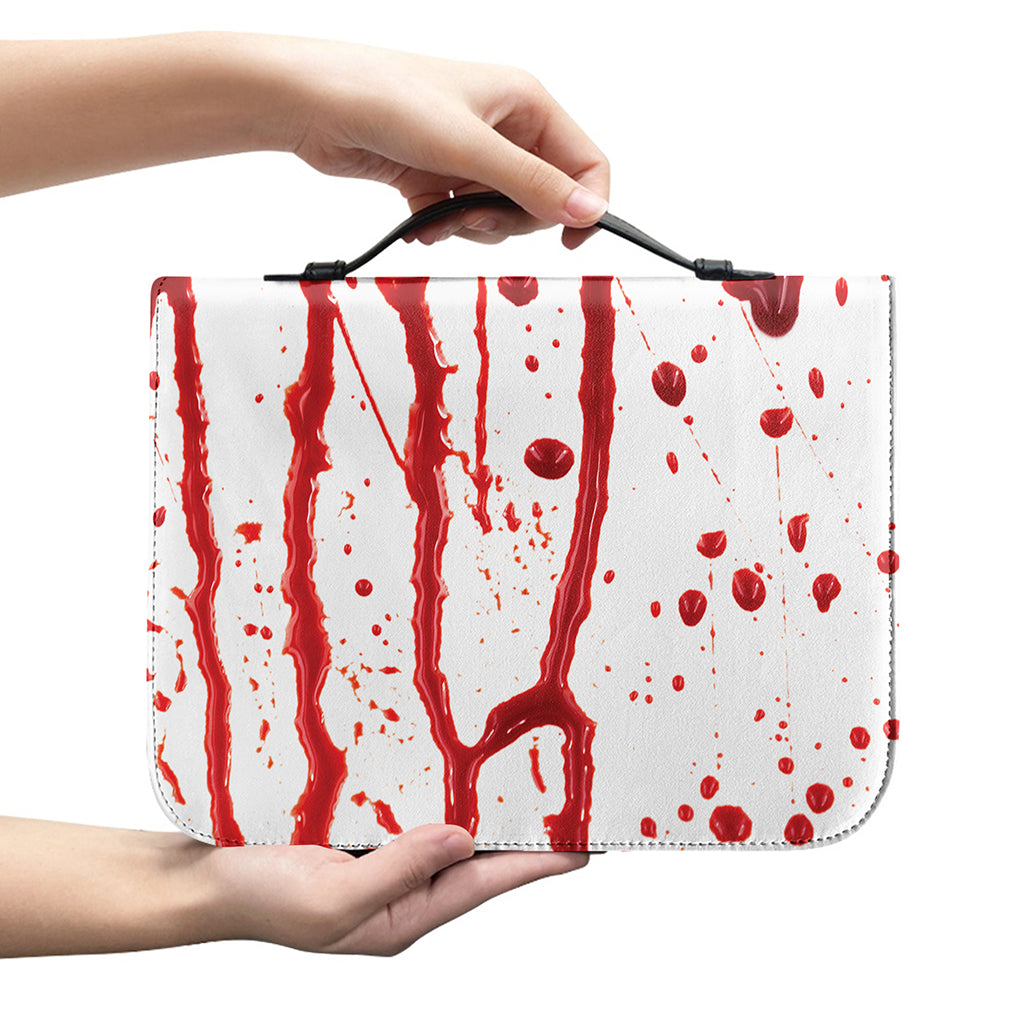 Flowing Red Blood Print Leather Bible Cover