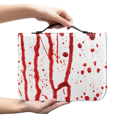 Flowing Red Blood Print Leather Bible Cover
