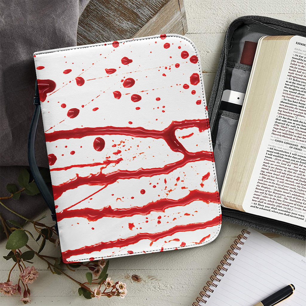 Flowing Red Blood Print Leather Bible Cover