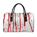 Flowing Red Blood Print Leather Duffel Bag