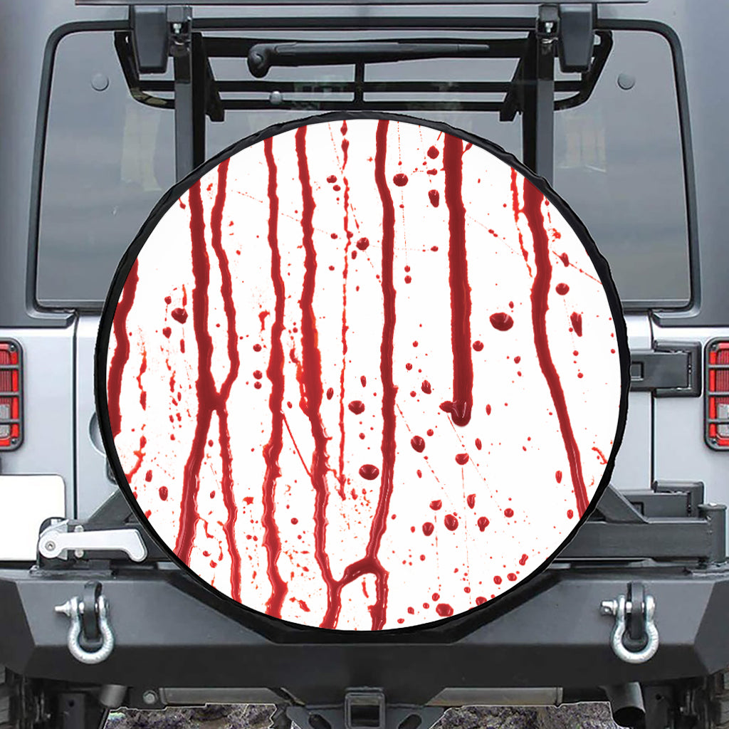Flowing Red Blood Print Leather Spare Tire Cover