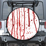 Flowing Red Blood Print Leather Spare Tire Cover