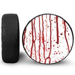 Flowing Red Blood Print Leather Spare Tire Cover