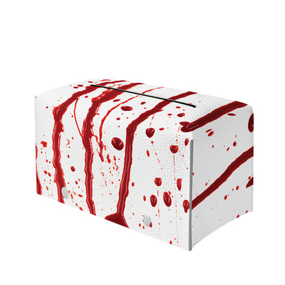 Flowing Red Blood Print Leather Tissue Box Cover
