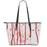 Flowing Red Blood Print Leather Tote Bag