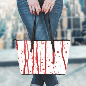 Flowing Red Blood Print Leather Tote Bag