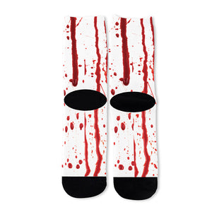 Flowing Red Blood Print Long Socks