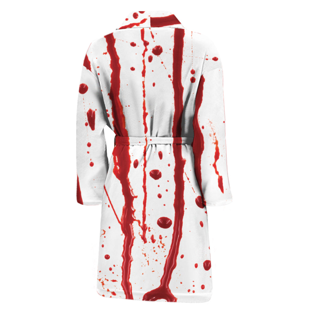 Flowing Red Blood Print Men's Bathrobe