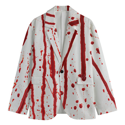 Flowing Red Blood Print Men's Blazer