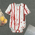 Flowing Red Blood Print Men's Bodysuit