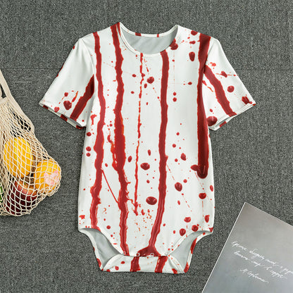 Flowing Red Blood Print Men's Bodysuit