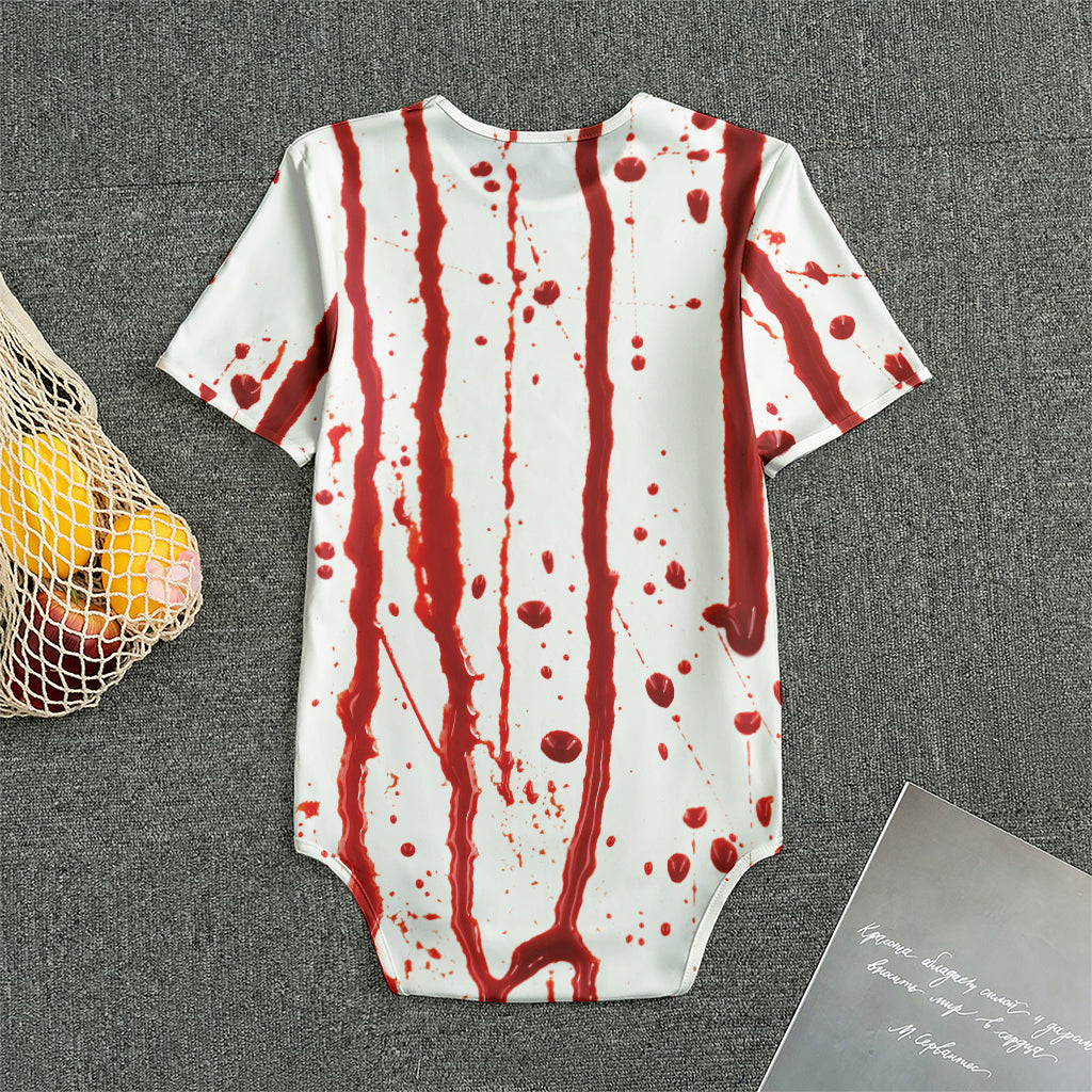 Flowing Red Blood Print Men's Bodysuit