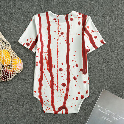 Flowing Red Blood Print Men's Bodysuit