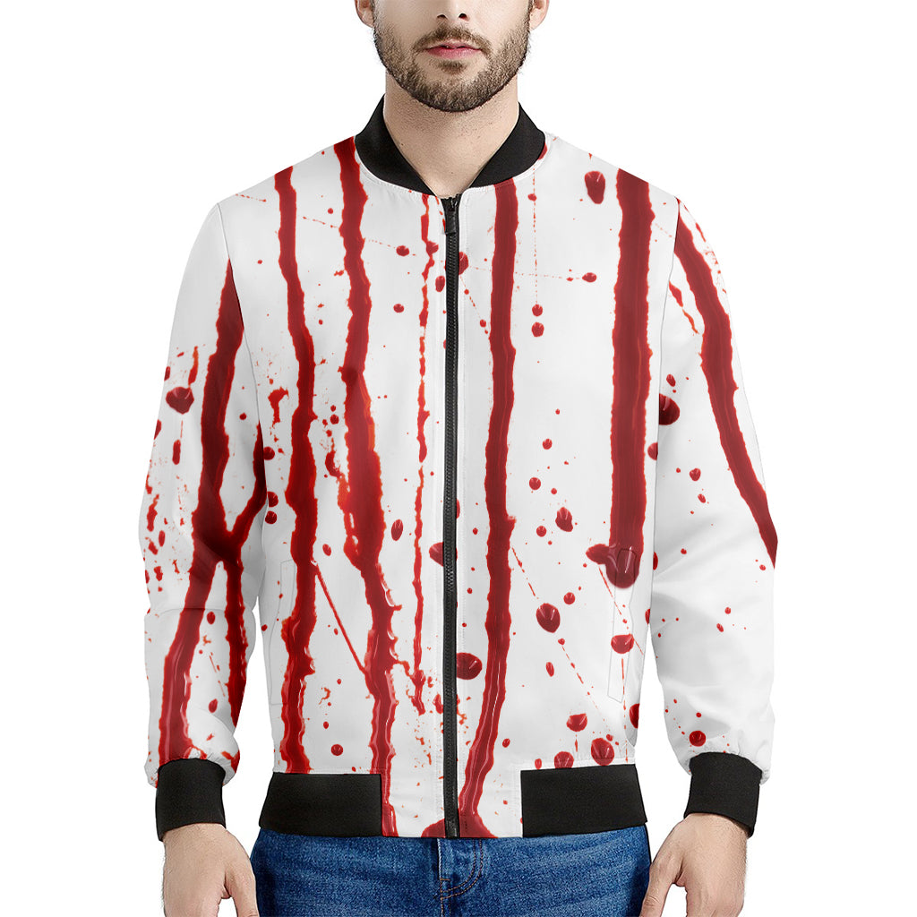 Flowing Red Blood Print Men's Bomber Jacket