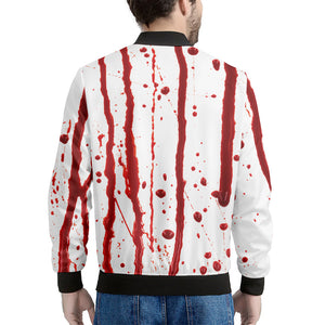 Flowing Red Blood Print Men's Bomber Jacket