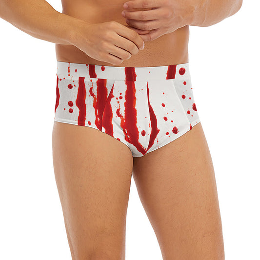 Flowing Red Blood Print Men's Briefs