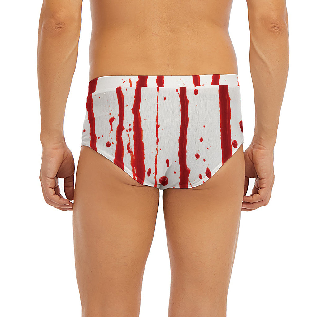 Flowing Red Blood Print Men's Briefs