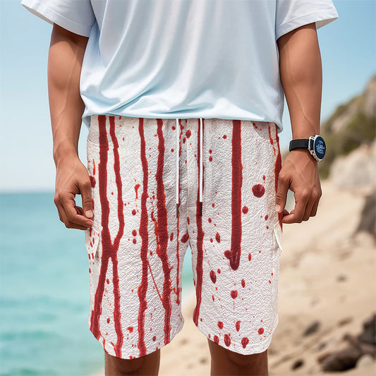 Flowing Red Blood Print Men's Cargo Shorts