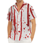 Flowing Red Blood Print Men's Deep V-Neck Shirt