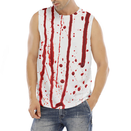 Flowing Red Blood Print Men's Fitness Tank Top