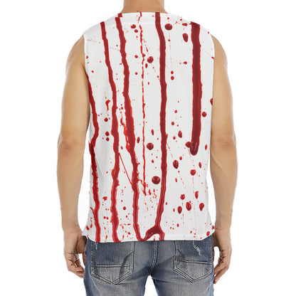 Flowing Red Blood Print Men's Fitness Tank Top