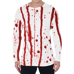 Flowing Red Blood Print Men's Long Sleeve T-Shirt