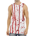 Flowing Red Blood Print Men's Muscle Tank Top