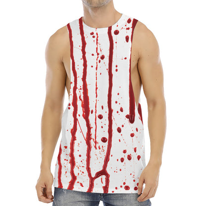 Flowing Red Blood Print Men's Muscle Tank Top