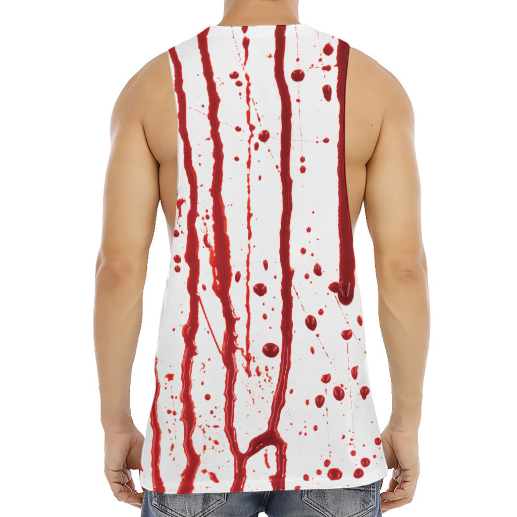 Flowing Red Blood Print Men's Muscle Tank Top