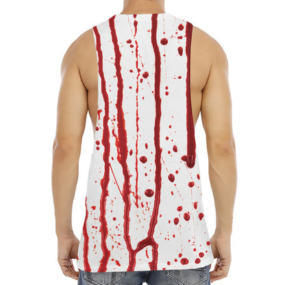 Flowing Red Blood Print Men's Muscle Tank Top